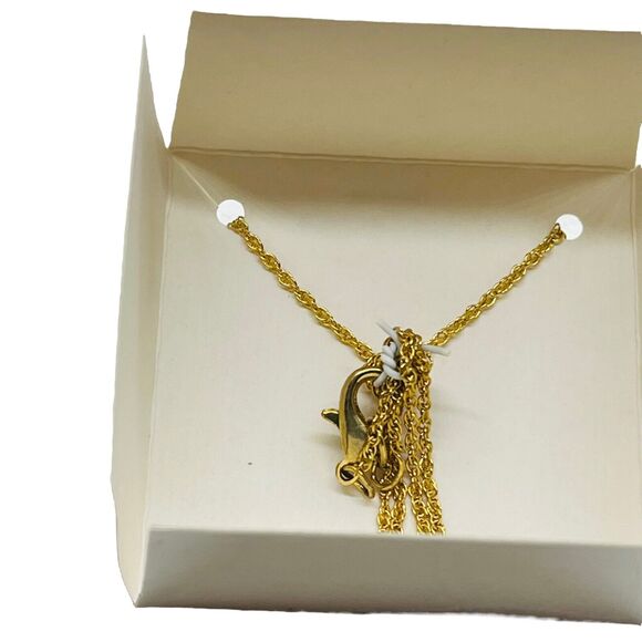 CZ Necklace Womens Clear Zirconia Gold Tone NIB Adjustable Lobster Clasp 18" - Picture 6 of 13